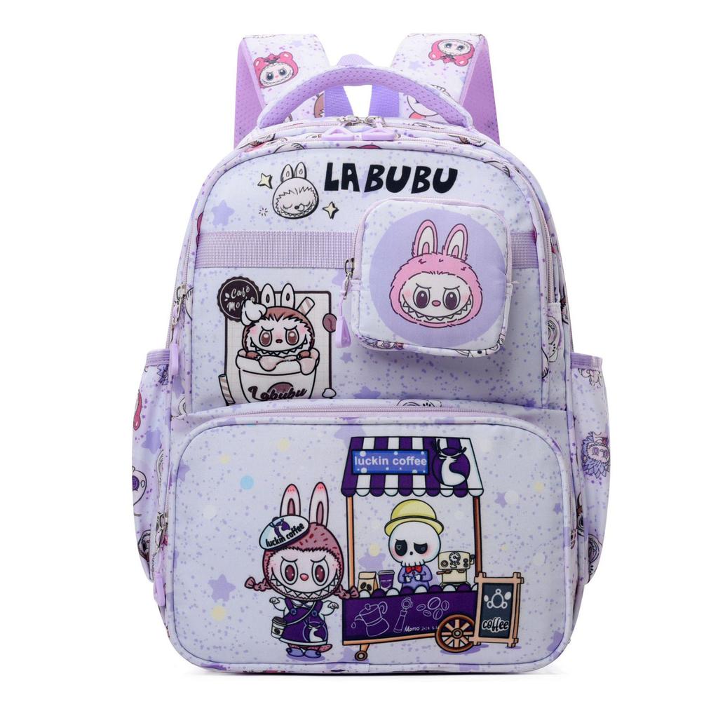 Dětský kreslený batoh Labubu: Velká kapacita pro chlapce a dívky ze základní školy, roztomilý design s dvojitými ramenními popruhy