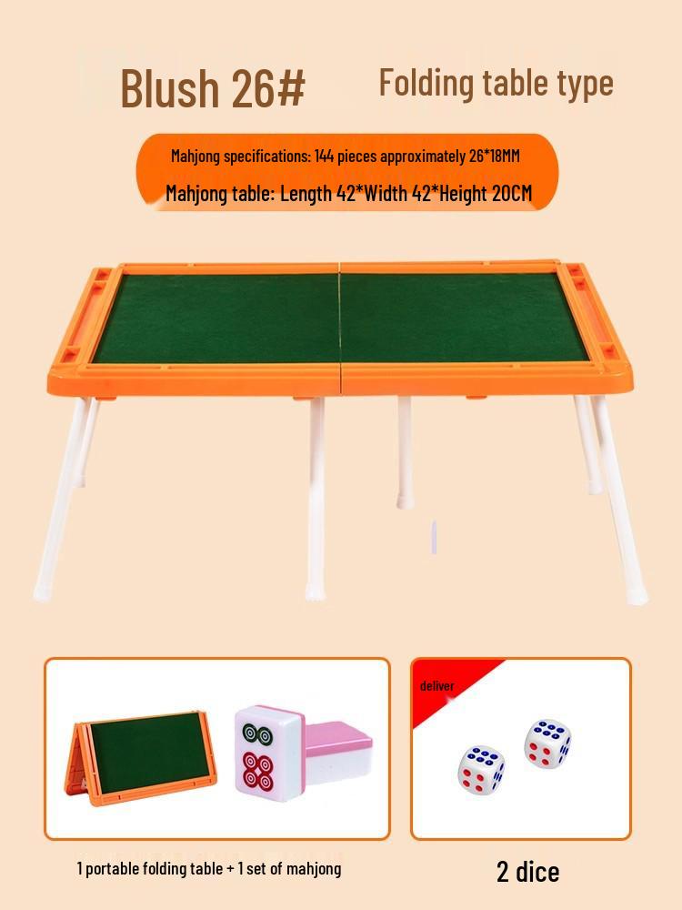 Portable Mini Mahjong Set - Compact Travel and Dorm Use
