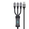 120W 3-in-1 Fast Charging Braided Data Cable for Huawei, Apple, and Type-C Devices with Digital Display
