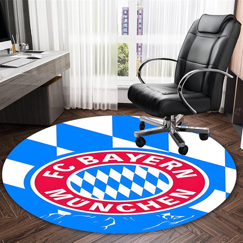 1pc B-Bayern Munich Carpet, Round Rug, Comfortable, Suitable for Entryways, Living Rooms, Office, And Bedrooms, Christmas Decoration