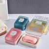 Plastic Soap Dish with Lid Keeps Soap Dry Flip Soap Box Soap Tray Clamshell Soap Box  Bathroom