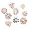 10PCS Pearl Flower Rhinestone Buttons For Hair Pins Clothing Decoration Vintage Buttons DIY Crafts Apparel Sewing Accessories