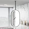 Double-Sided Oval Hanging Mirror with Light for Bathroom or Barber Shop