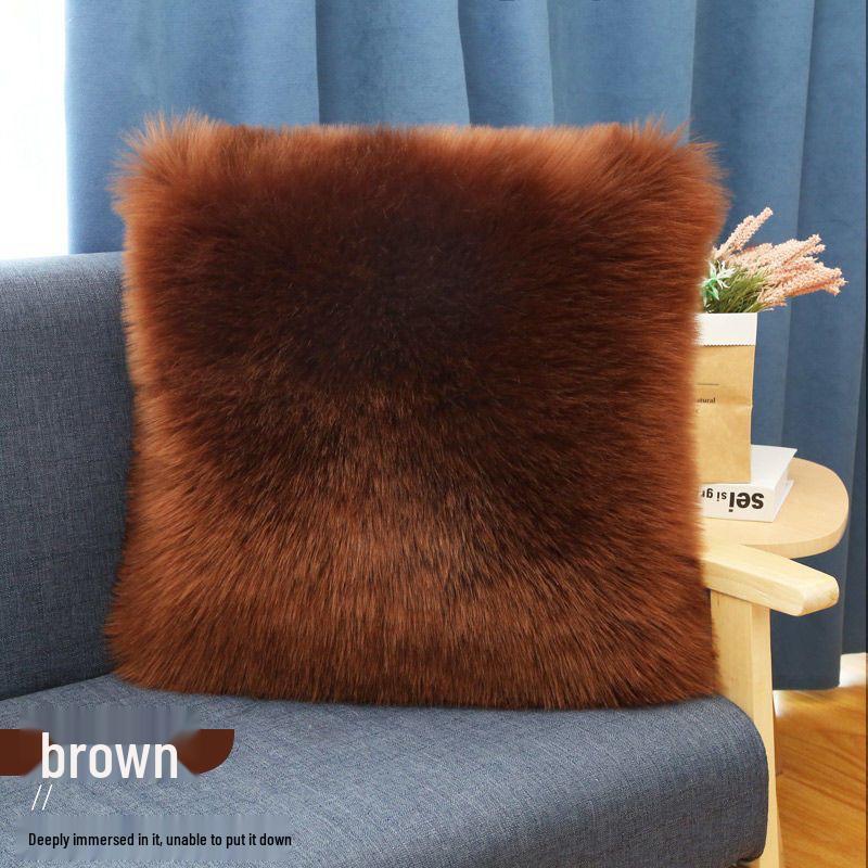 Nordic Long Plush Fur Throw Pillow & Cushion