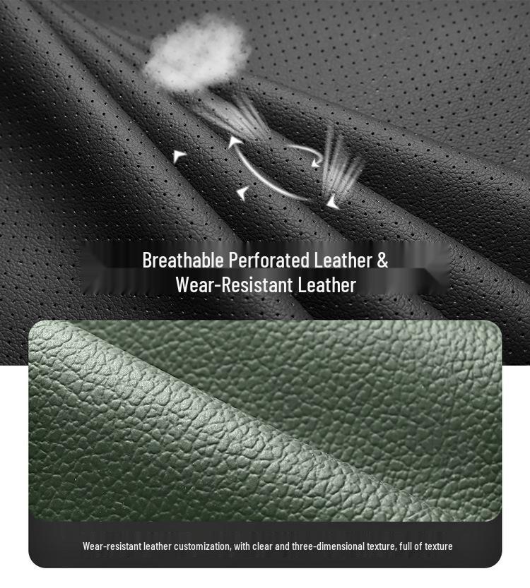 Bingo PLUS Universal Perforated Leather Car Seat Cushion for Five-Seater, All-Season.
