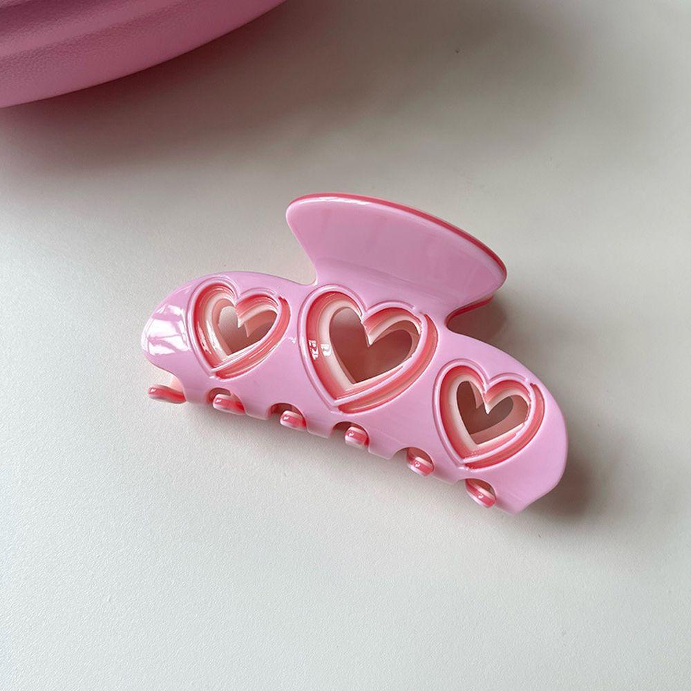 

Temperament Heart For Girls Women Hair Claws Shark Clip Acetate Hairgrip Korean Ponytail Holder розовый