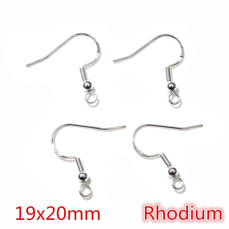 50pcs 2-Styles 925 Sterling Silver Plated Gold Rhodium Earrings Hooks Findings for DIY Earring Jewelry Making Accessories 