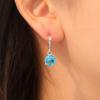 New Best-selling Fashion Jewelry Necklace Earrings Two-piece Round Multicolor Zircon Pendant Set.