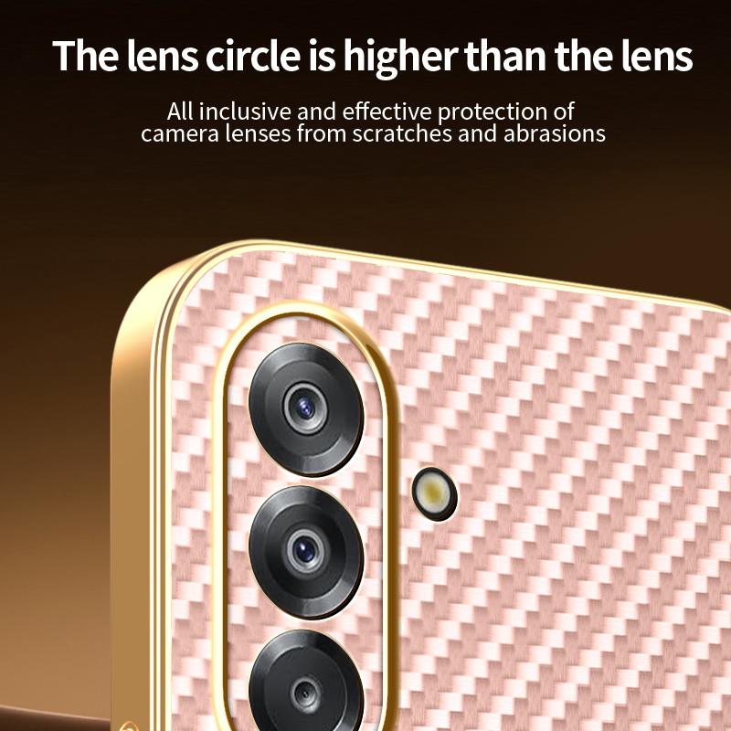 For Samsung Galaxy A17 5G/A17 4G Phone Case Carbon Fiber Textured Electroplated TPU Back Cover
