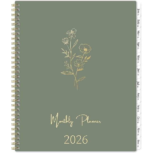 2026 Monthly Planner - 2026 Calendar Monthly Planner, JAN. 2026 - DEC. 2026, 9  x 11 , Tabs & Note Pages, Spiral Binding, Thick Paper, Back Pocket 2026 monthly planner