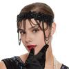 Chain Tassel Rhinestone Headband Flower Shape Bridal Headdress  Party Banquet