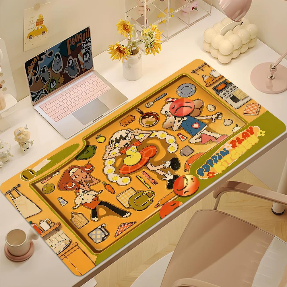 Cartoon Ppoppinplay Kitchen Mouse Pad Large Nonslip Lockedge Desktop Computer Desk Mat Keyboard Mousepad Office Gamer Student