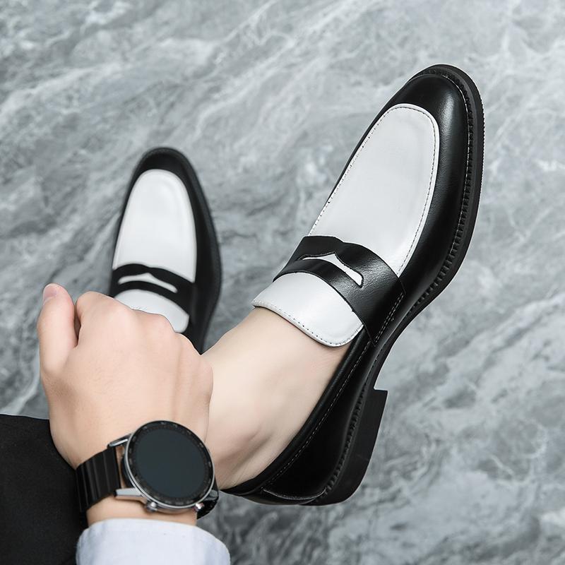 Italian Luxury Brand Gentleman Loafers Slip-on Leather Pointed Toe Shoes Men's Casual Shoes Moccasin High Quality Wedding Shoes