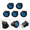 2-pin Blue LED Round Switch 20A 3-pin 5Pcs Boat Car On/Off Rocker Round SPST Switch Waterproof With LED Useful