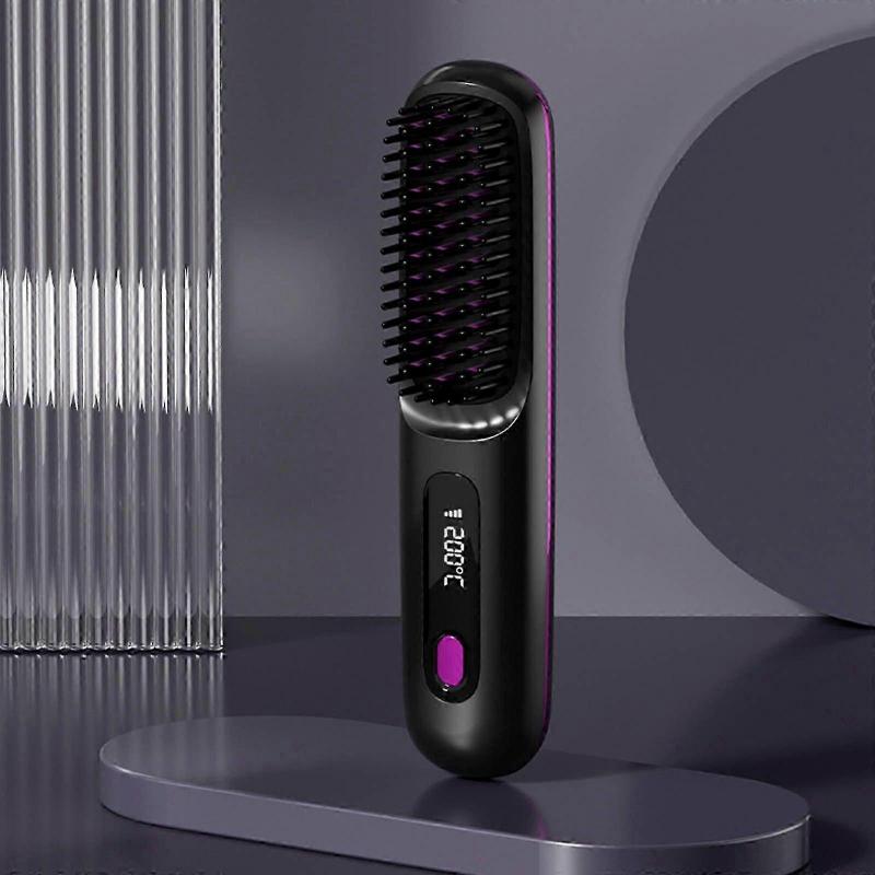 Portable Straightener Brush Rechargeable Hair Straightener Comb Brush