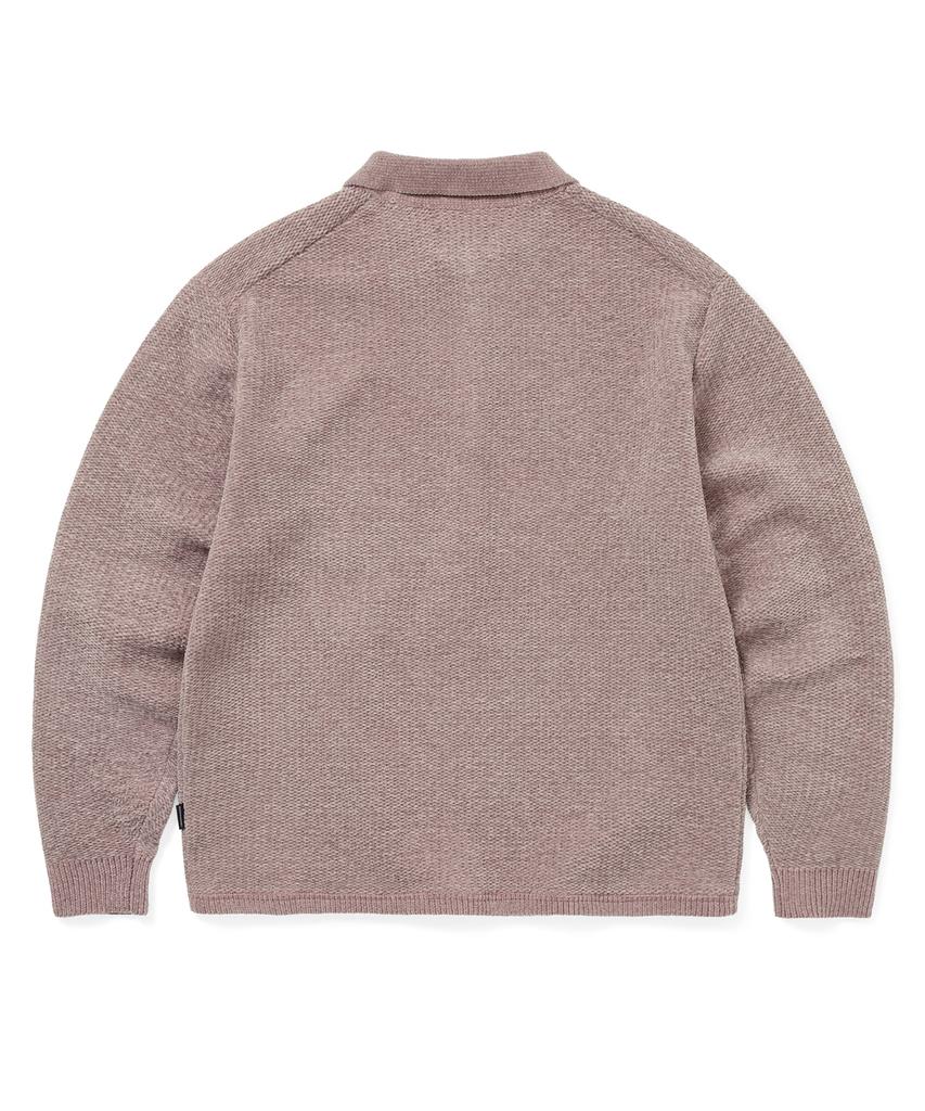 THISISNEVERTHAT Velvet Knit Polo Dusty Pink