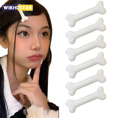 White Bone Hair Clip Cute Cartoon Bobby Pin Y2k Fashion Hair Volume Clip Small Hairpins Barrettes Creative Hair Accessories 2025