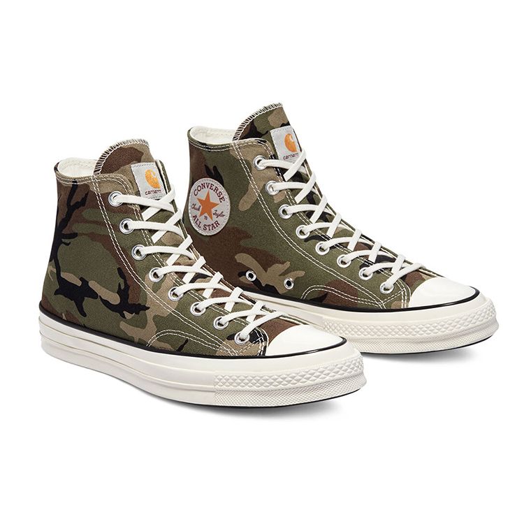 Carhartt WIP x Converse Chuck 70 High Camo Adidași Unisex Verde Covert-Verde Pământ Închis 169221C