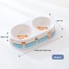 Miao Xin Bao Melamine Oval Double Bowls, Cute Colorful Printed Pet Food Sets, Cat Double Bowls
