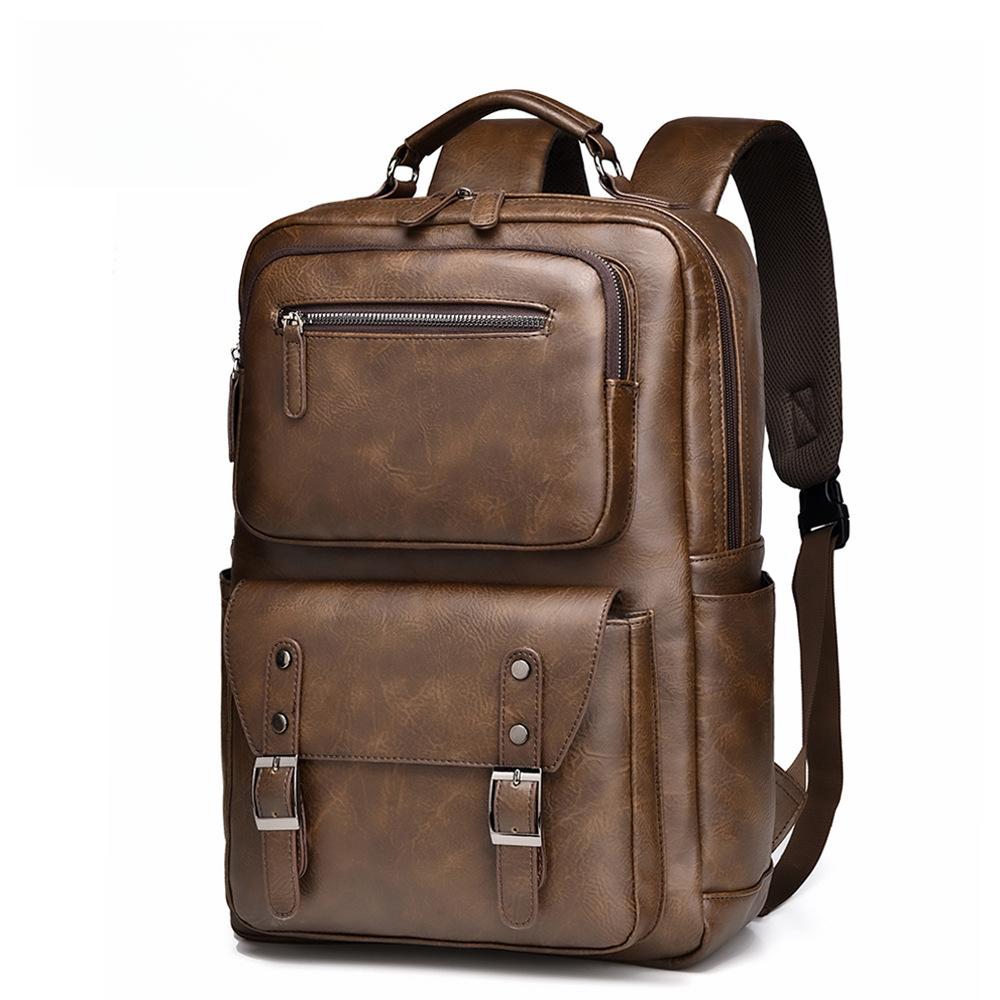 Men's Backpack Retro Business Backpack Computer Plug-in Large-capacity Backpack