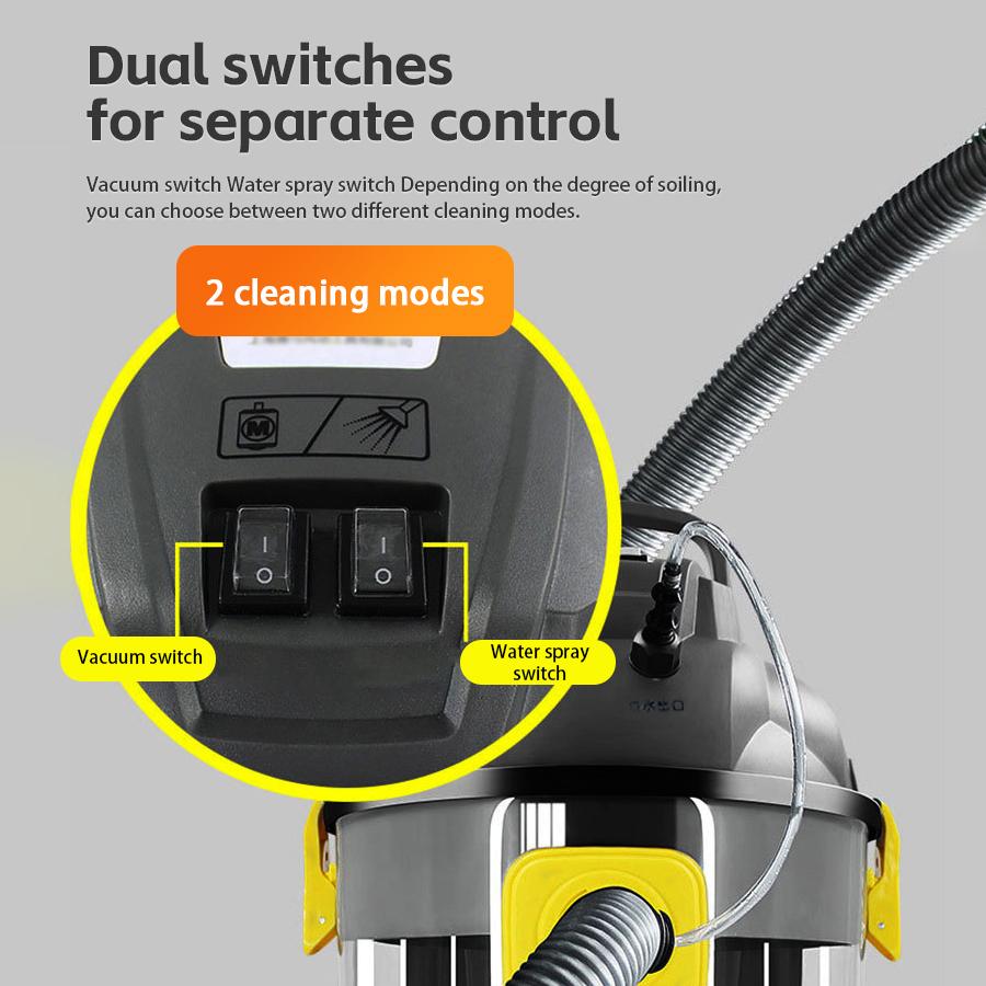 Spray and Vacuum Cleaner 3-in-1 Carpet Extractor Upholstery Cleaning Machine Wet and Dry Vacuum with Sprayer for Car Cleaning