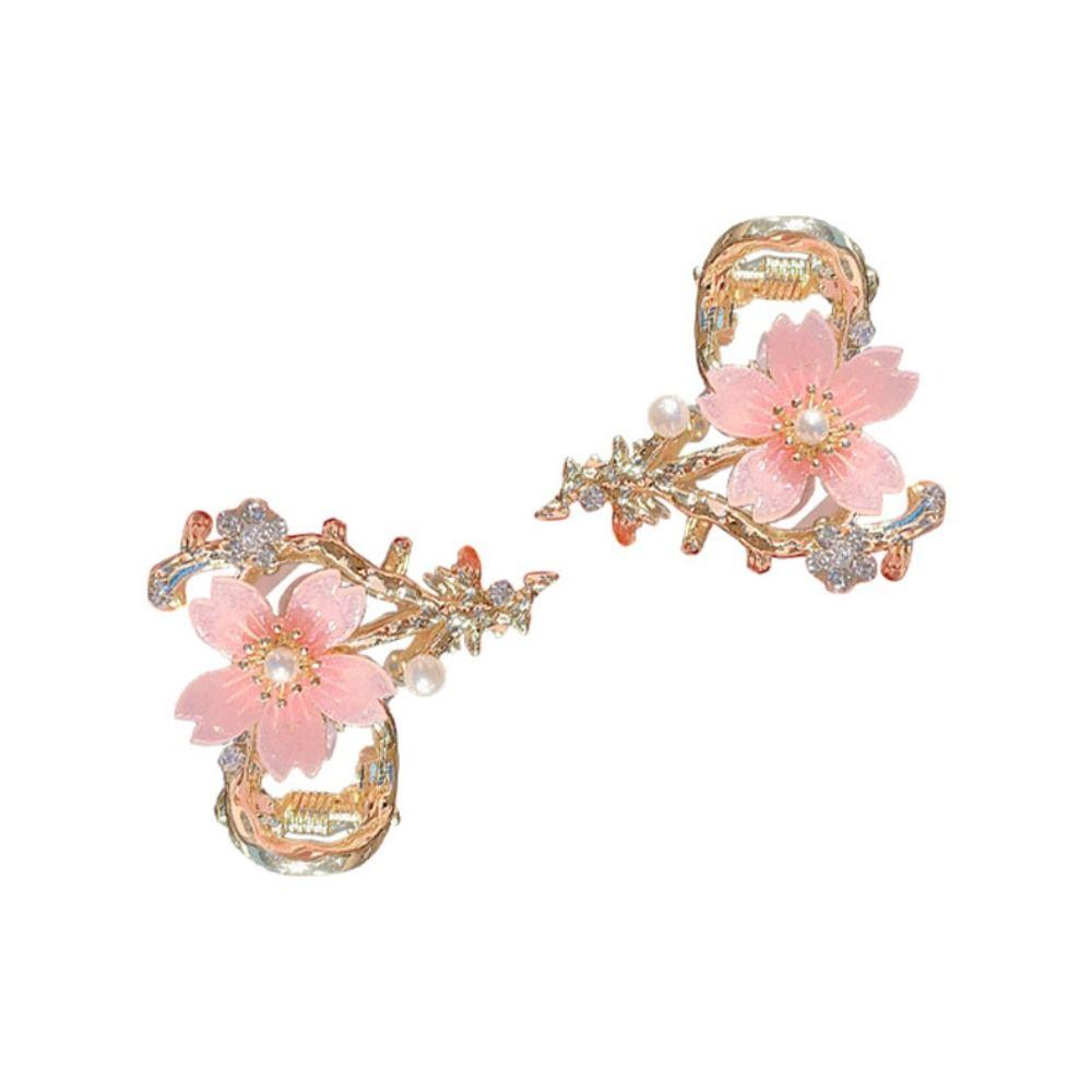 

2 шт. Різнокольорові квіткові заколки для волосся Затискачі для головного убору з квітами персика Прості квіткові кігті Заколки 8