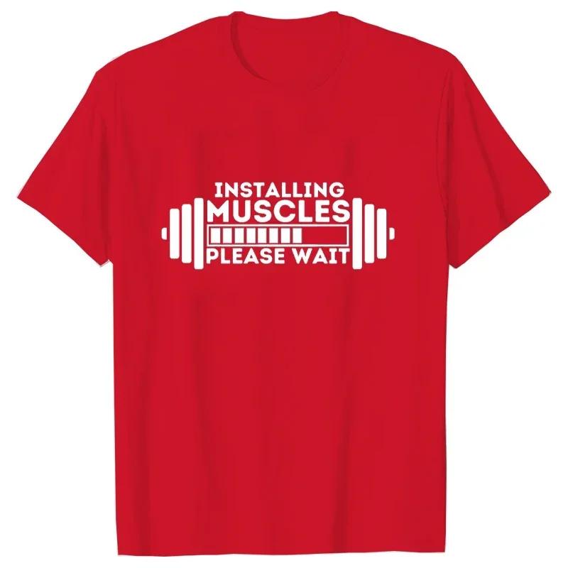 2023 Sommer T-Shirt für Herren Top Mode Harajuku Streetwear Herren Damen T-Shirts T-Shirts Muskeln aufbauen Bitte warten Y2K Tops