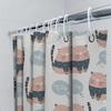 Whimsical Cat Shower Curtain Pink Black Striped Feline Print Polyester Fabric Waterproof Home Decor Item For Bathroom