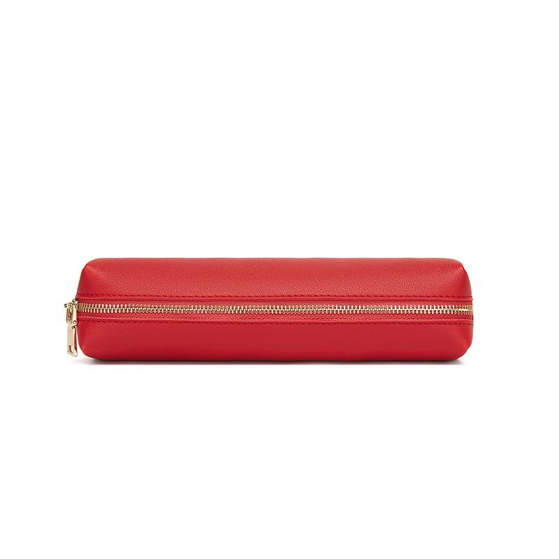 Korean Style Retro Unisex PU Leather Pencil Case for Students