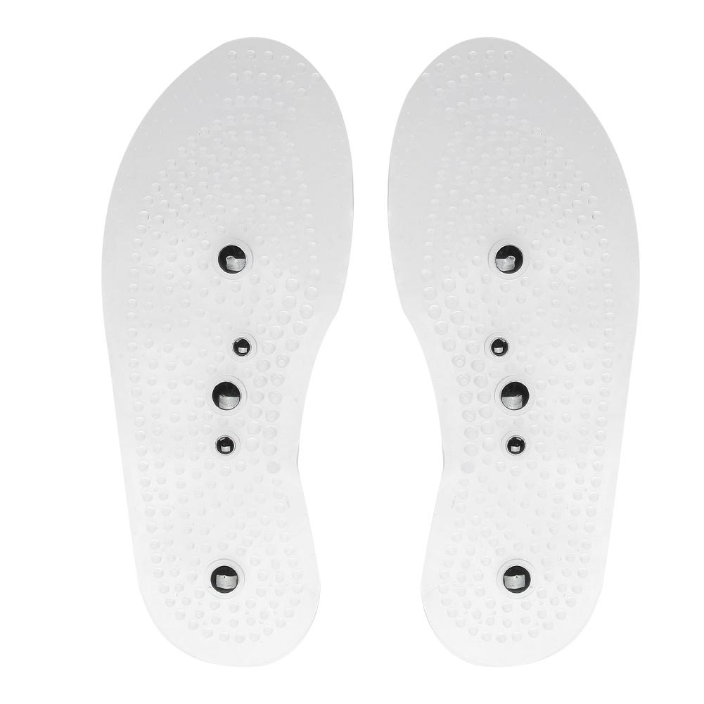 1 Pair Magnetic Therapy Health Transparent Silicone Anti Fatigue Massage Insole Pads (L)