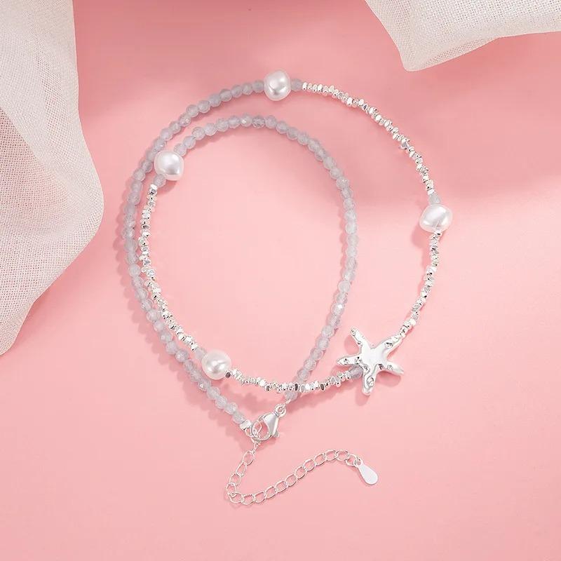 925 Silver Necklace Cute Five Pointed Star Smile Dimple Pendant for Women Girl Jewelry Gift