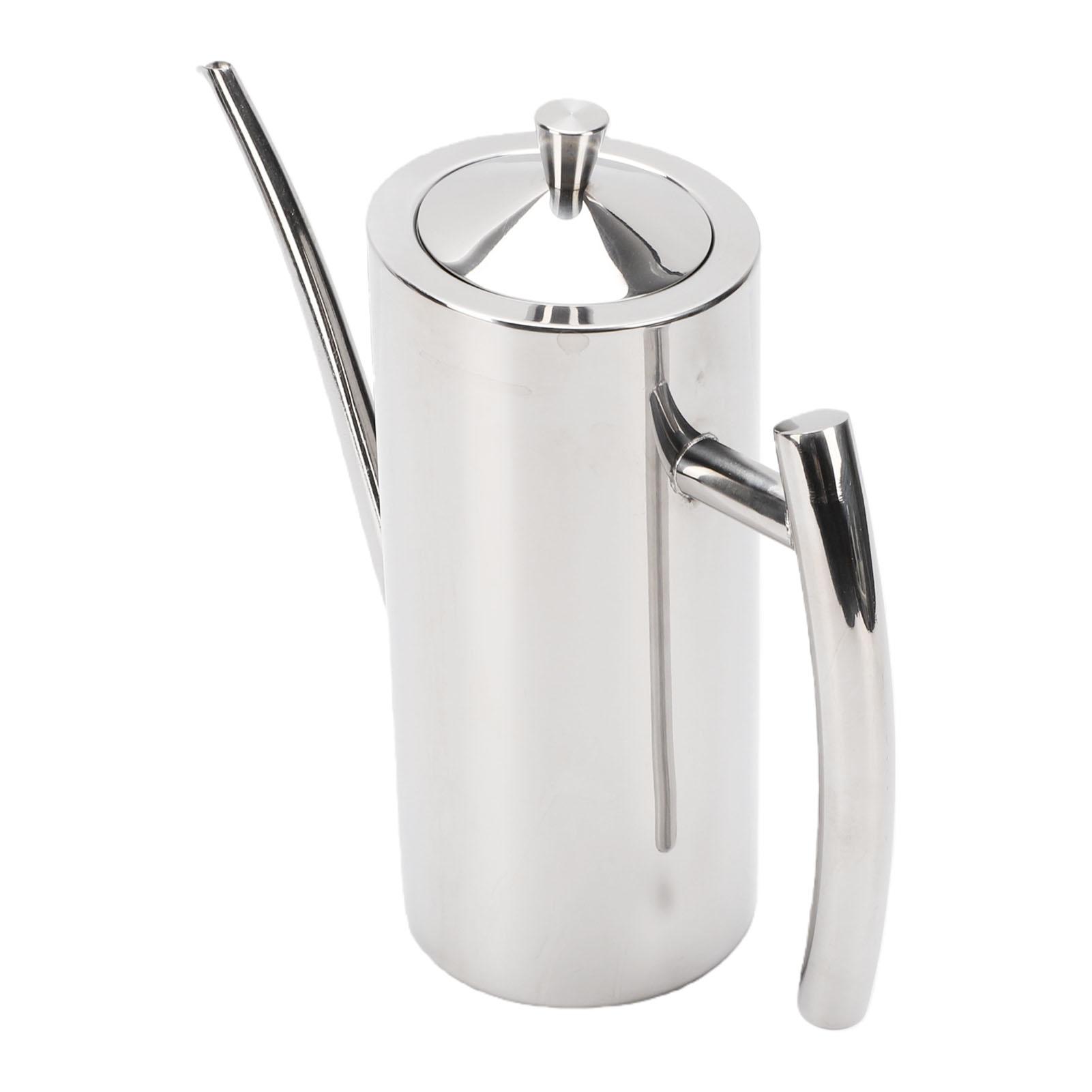 

304 Stainless Steel Olive Oil Dispenser Can Leakproof Oil Bottle with Long Narrow Spout for Precision Pouring 700ml