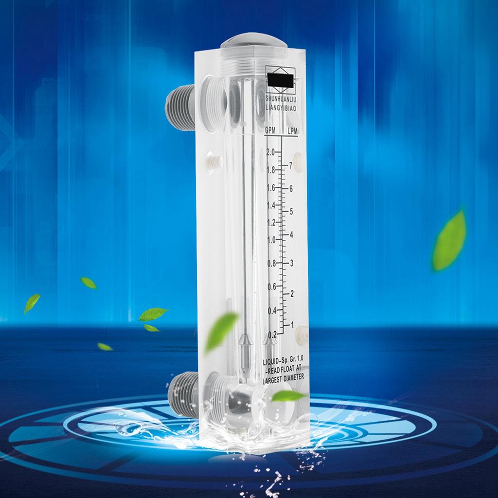 Panel Type Glass Liquid Flowmetre Water Flow Measuring Meter 0.2‑2GPM 1‑7LPM