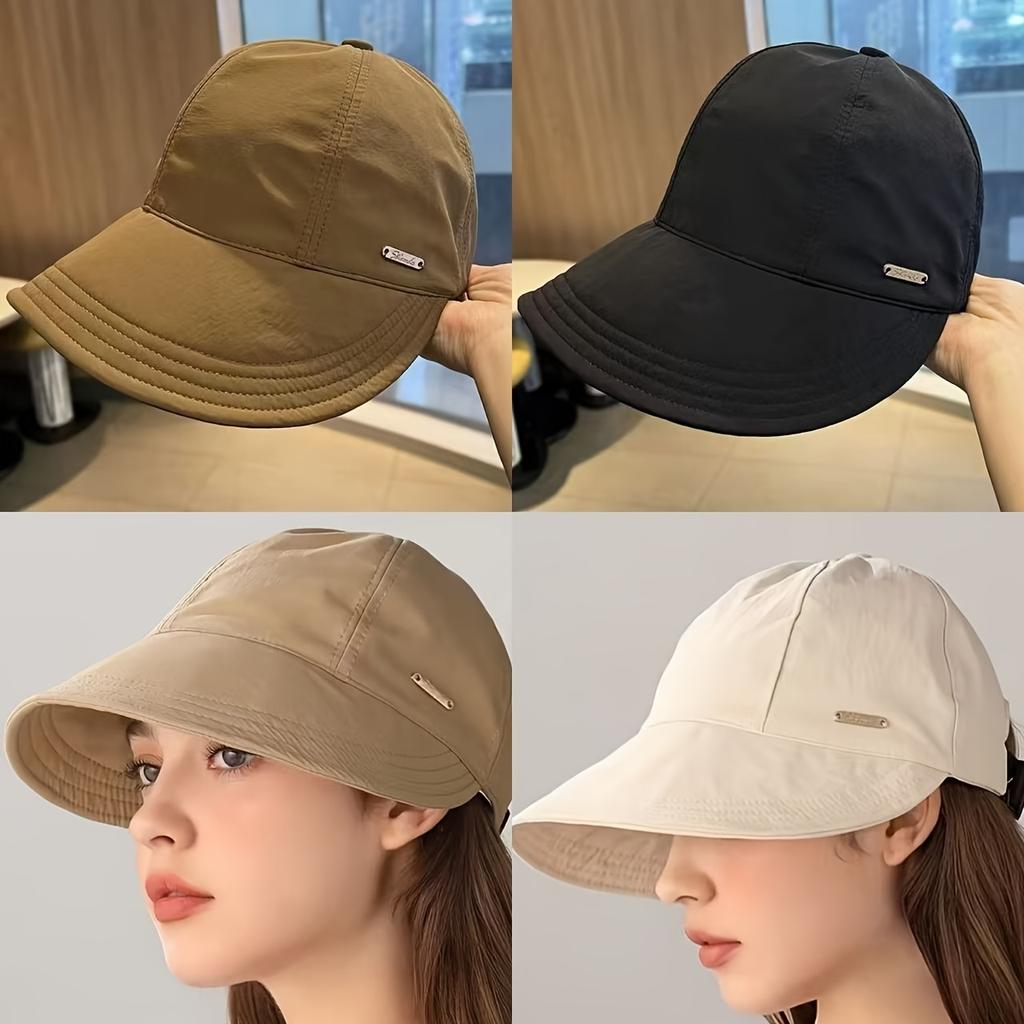 1Pc Women'S Lightweight Foldable Baseball Cap With Adjustable Wide Brim: A Versatile Fashion Accessory For Everyday Casual Wear