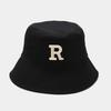 Spring and Summer New R Three-dimensional Letter Bucket Hat Ins Student Men's and Women's Casual Versatile Basin Hat Shows Small Face