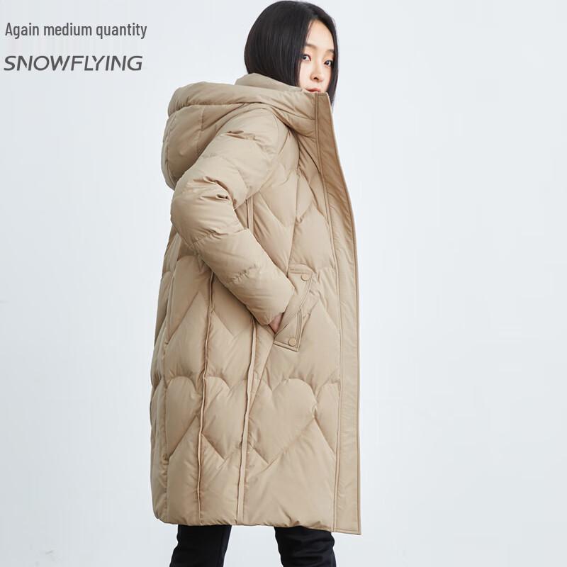 

XueZhongFei Women s Mid-Length Hooded Winter Down Jacket L