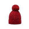 Wintermützen für Damen Dickere Strickmützen Chenille-Bommel Strickmütze Mädchen Herbstmützen Fleecegefütterte Wärmere Mütze Lässige Mütze