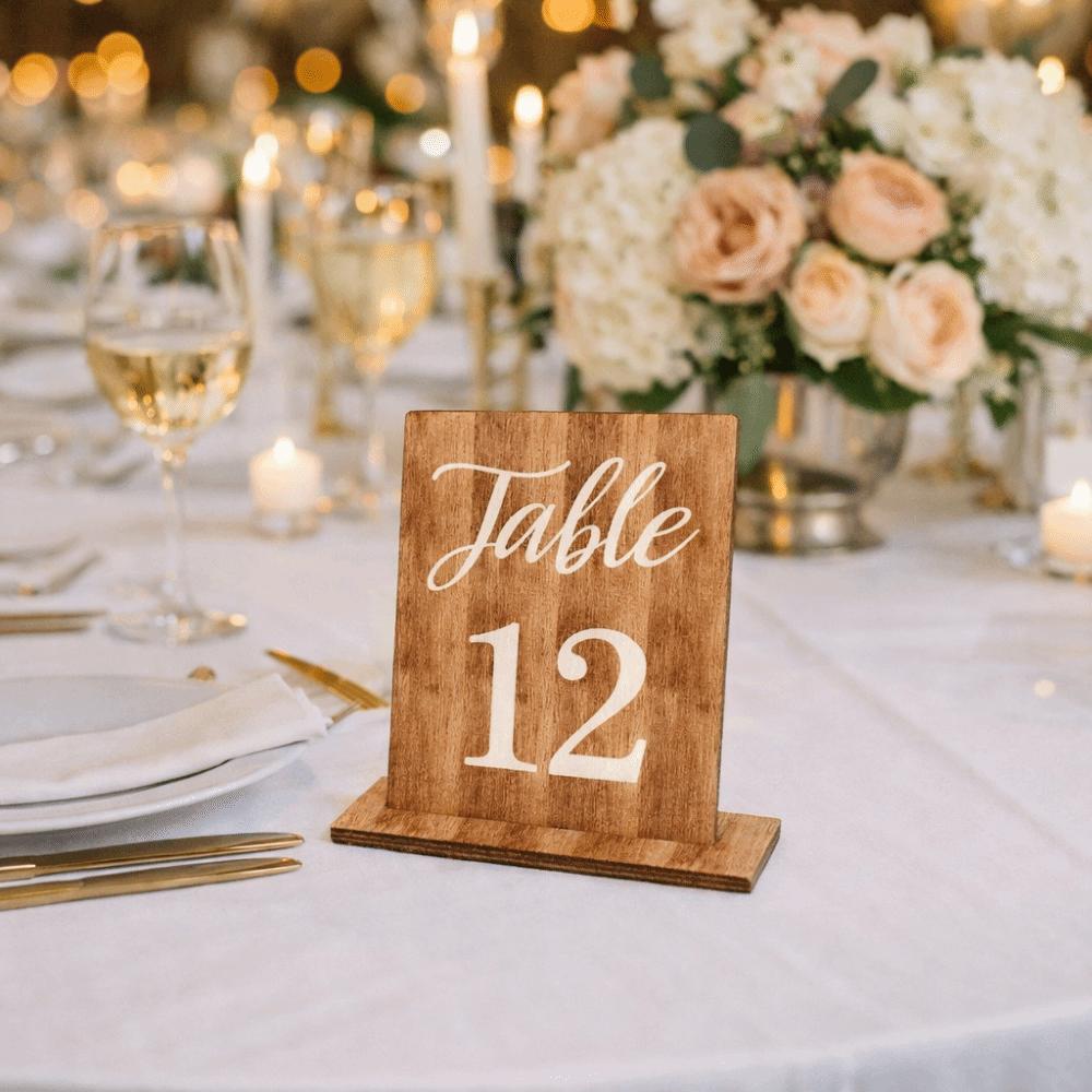Double-Sided Wooden Table Markers Numbers 1-20 Table Number Signs  Dining Table