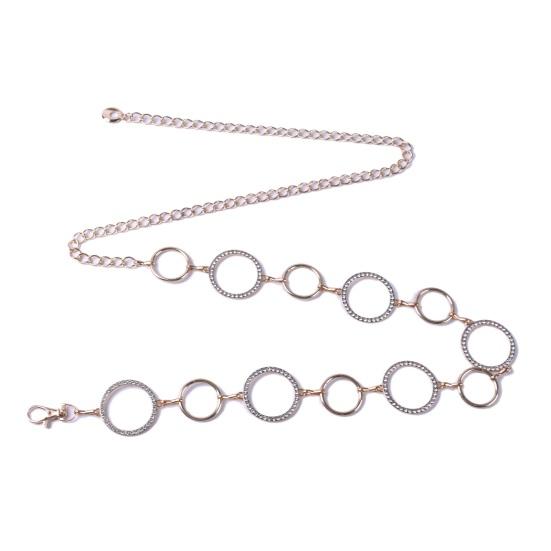 

Женская цепочка на талию, круглое кольцо, блестящие стразы, резной полый пояс-цепочка, элегантный круглый металлический пояс серебряный