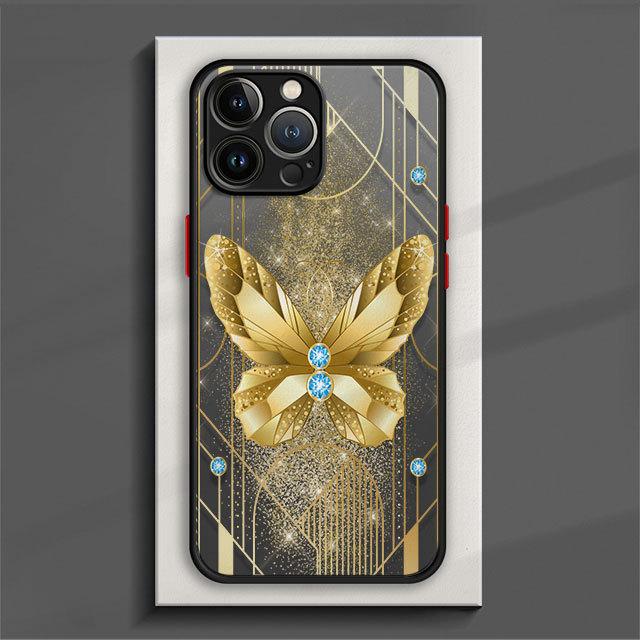 

ТПУ матовый для Xiaomi Redmi Note 12 7 8 9 8t 11t 8 10 Pro 9s 10s 11 11s для Mi 9a 9 9c 9t 10 10c 12c K40 золотая бабочка-цветок Redmi Note12ProPlus