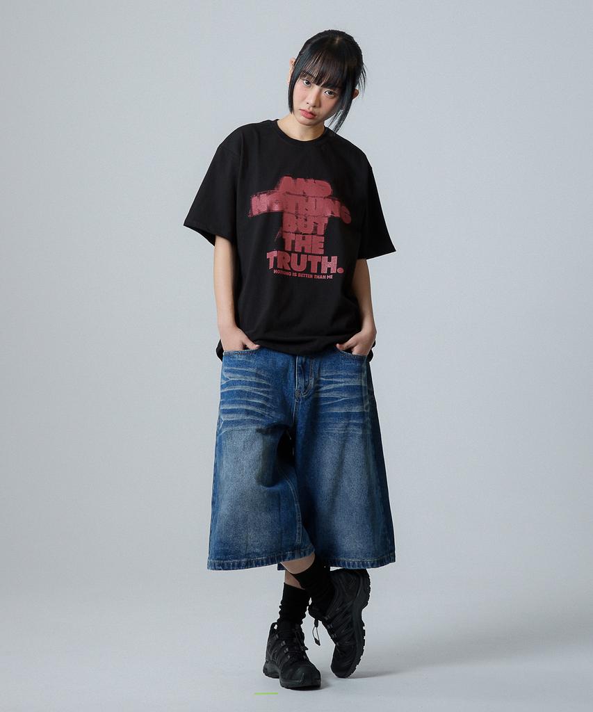 Nasttingijeubeleoldaenmi Scratch Lettering Tee_Black
