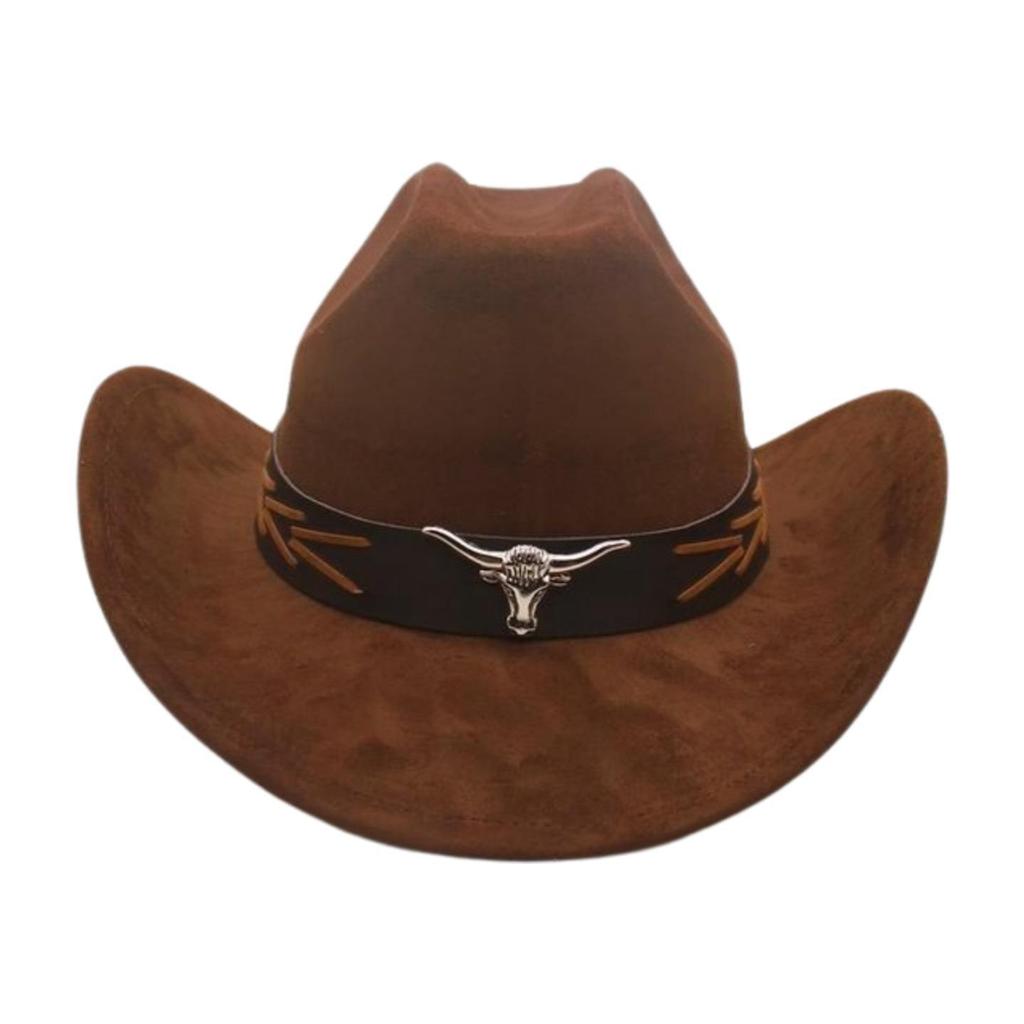 Western Cowboy Hat National Knight Jazz Hat Tibetan Warped Edge One-Word Top Hat Travel Cowboy Hat