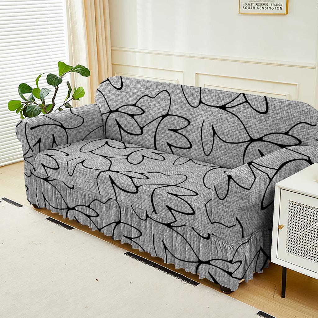 Universal All-Inclusive Elastic Sofa Cover, Four-Season Universal Sofa Cover, Nordic Style Internet Celebrity Skirt Sofa Protection