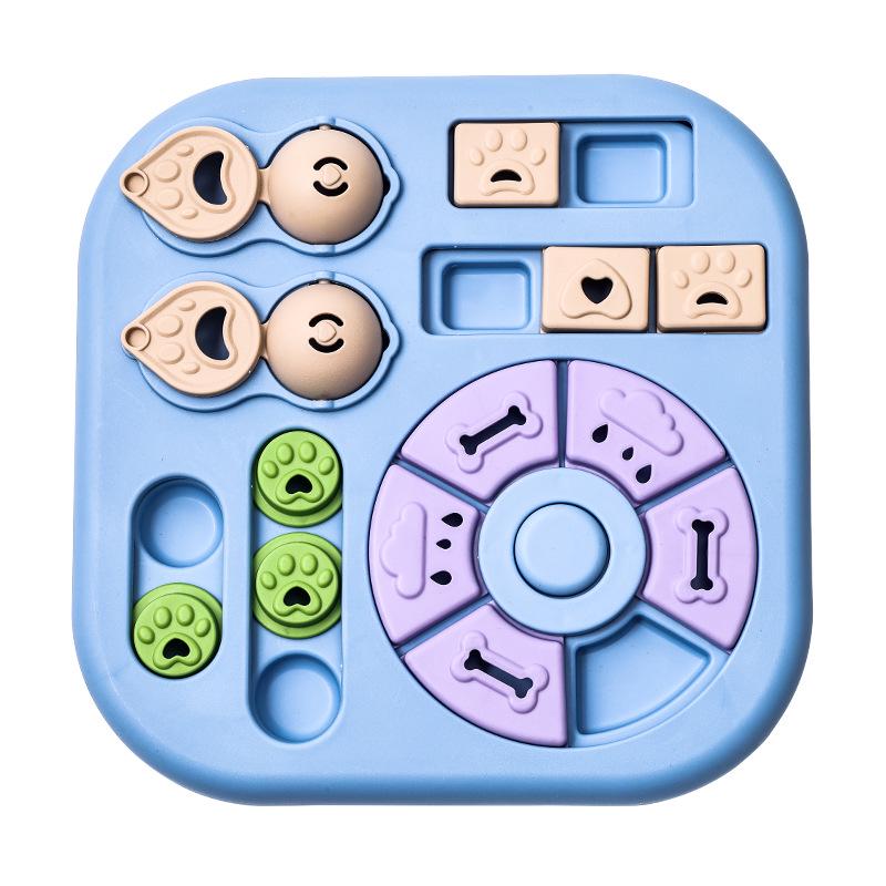 Rotating Dog Feeding Toy: Slow Feeder Turntable Puzzle Bowl, Bite-Resistant Training Tool.