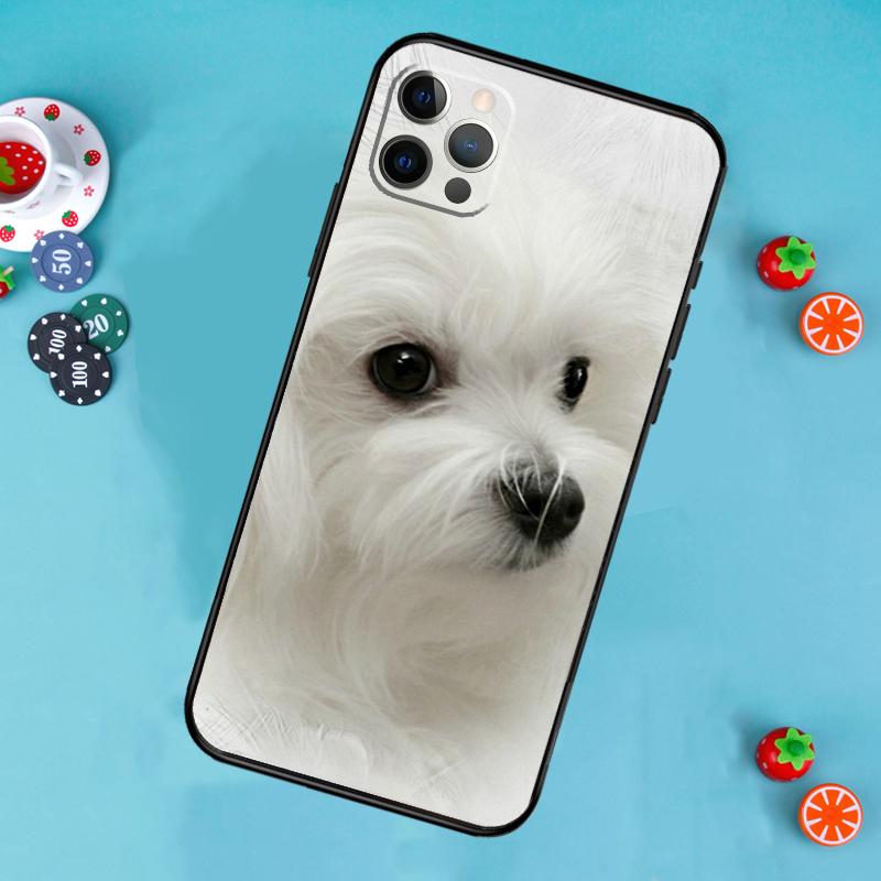 Cartoon Maltese Dog Phone Case For iPhone 17 Air 13 16 15 11 12 14 Pro Max 13 12 mini 15 16 Plus 16e Cover Funda