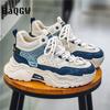 Autumn Winter Fashion Men's Casual Sneakers Running Shoes Retro Lace-up Mixed Colors Outdoor Sport Comfortable Platform Shoes