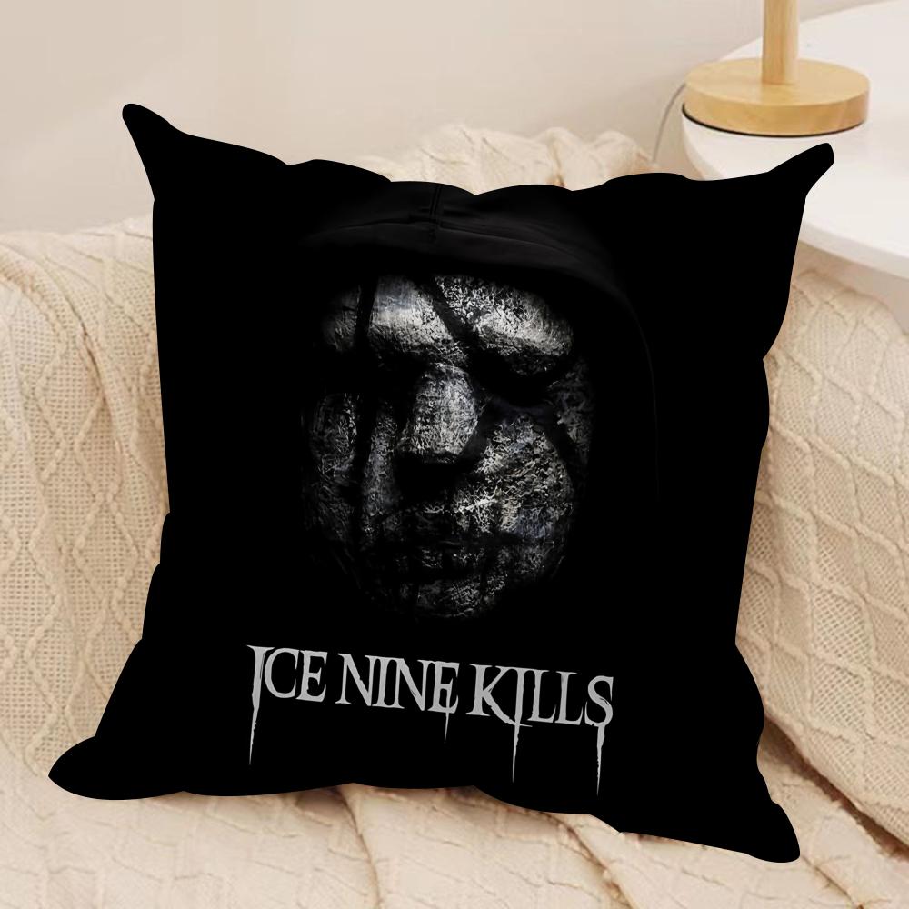 lce-Nine K-Kills Band Cushion Cover Silky Short Plush Sofa Pillow Cover Hidden Zipper Soft Dustproof Case for Home Decor