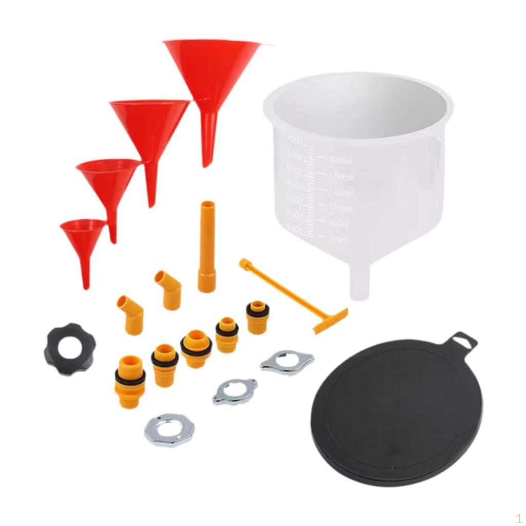 19 Pieces Coolant Funnel Kit with Adapters Car Professional Sturdy Easy Installation Radiator