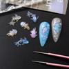 100 Pcs Resin Ocean Aurora Nail Rhinestones Mini Shiny Goldfish DIY Sea Series Nail Jewelry  Ladies