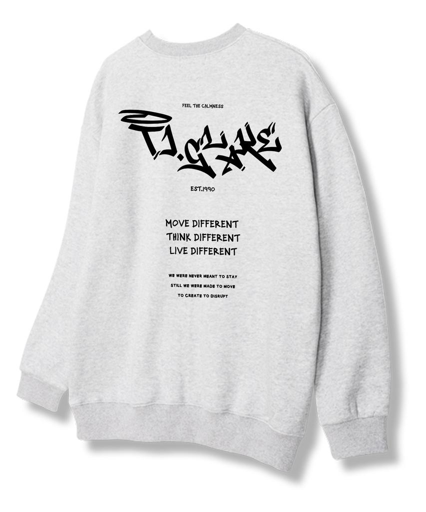 TI.GLAKE Move Different Sweatshirt Light Grey [Fleece Lining]